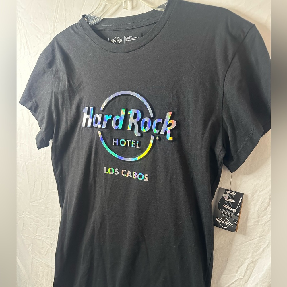 Hard Rock Hotel Los Cabos Holographic Logo Tee XL NWT Embossed Graphic